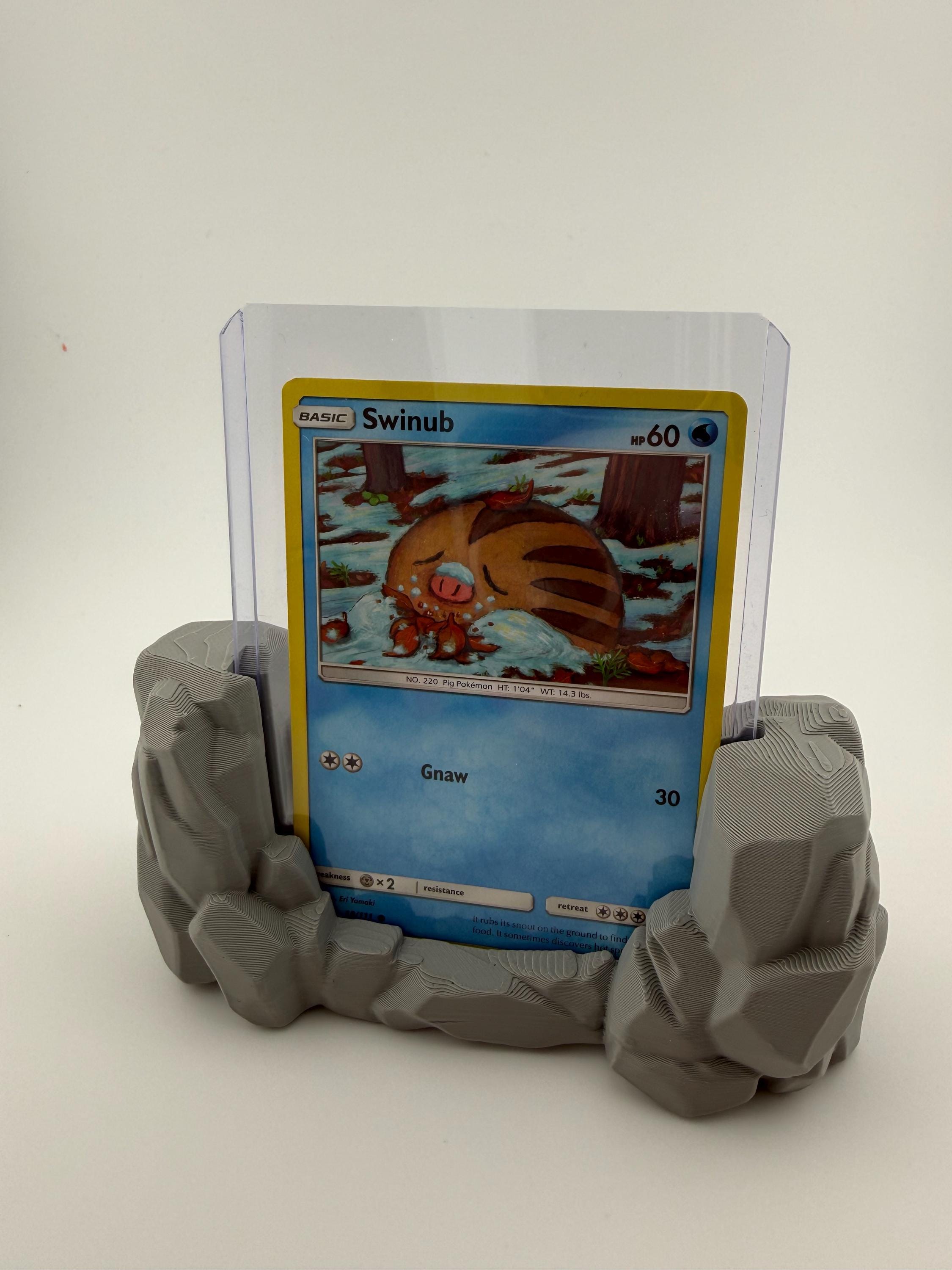 Rock Terrain Slab or Toploader Display Stand | Ground Type Trading Card Holder Pokémon / MTG Display | 3D Printed Stone Base