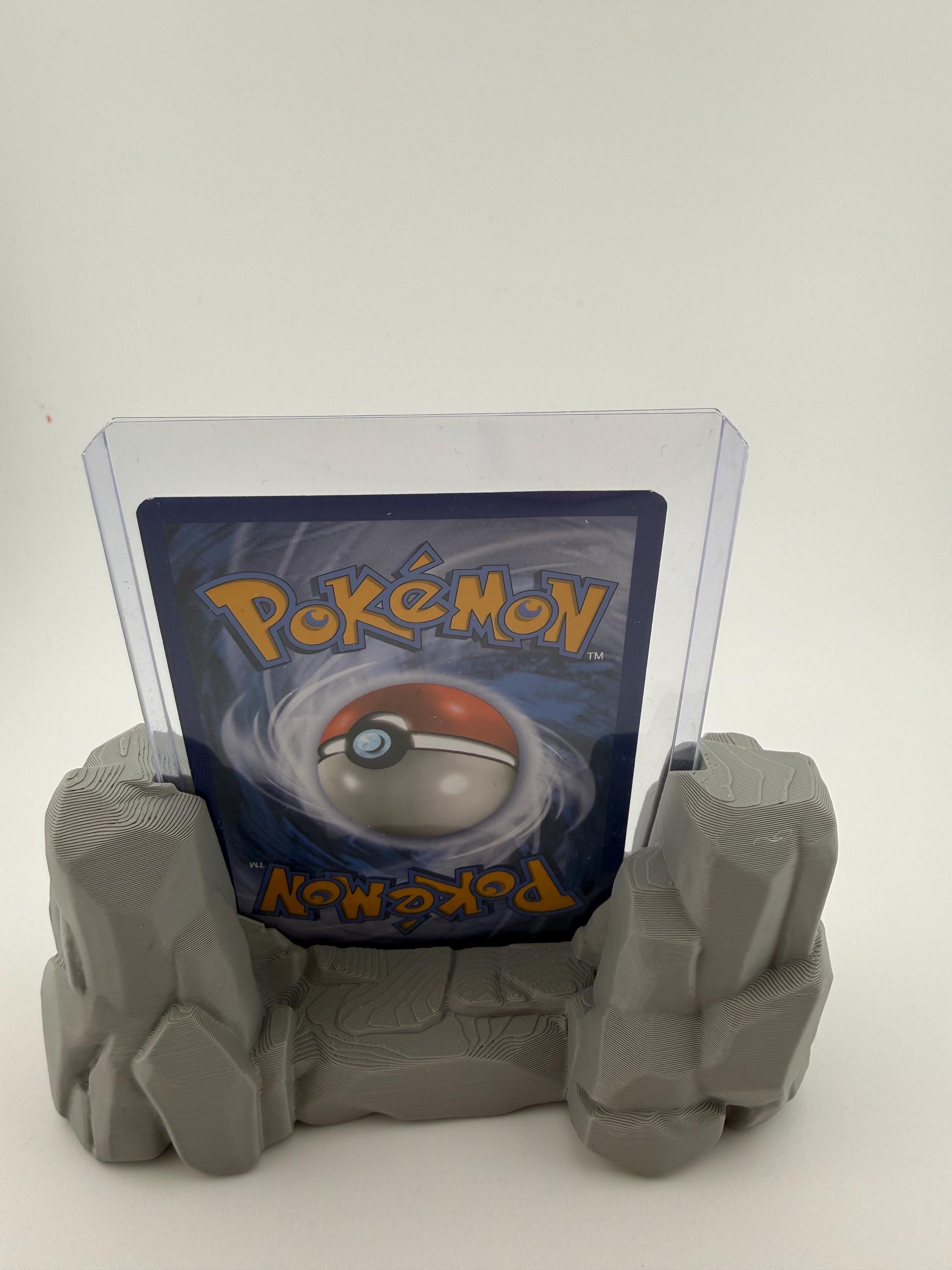 Rock Terrain Slab or Toploader Display Stand | Ground Type Trading Card Holder Pokémon / MTG Display | 3D Printed Stone Base