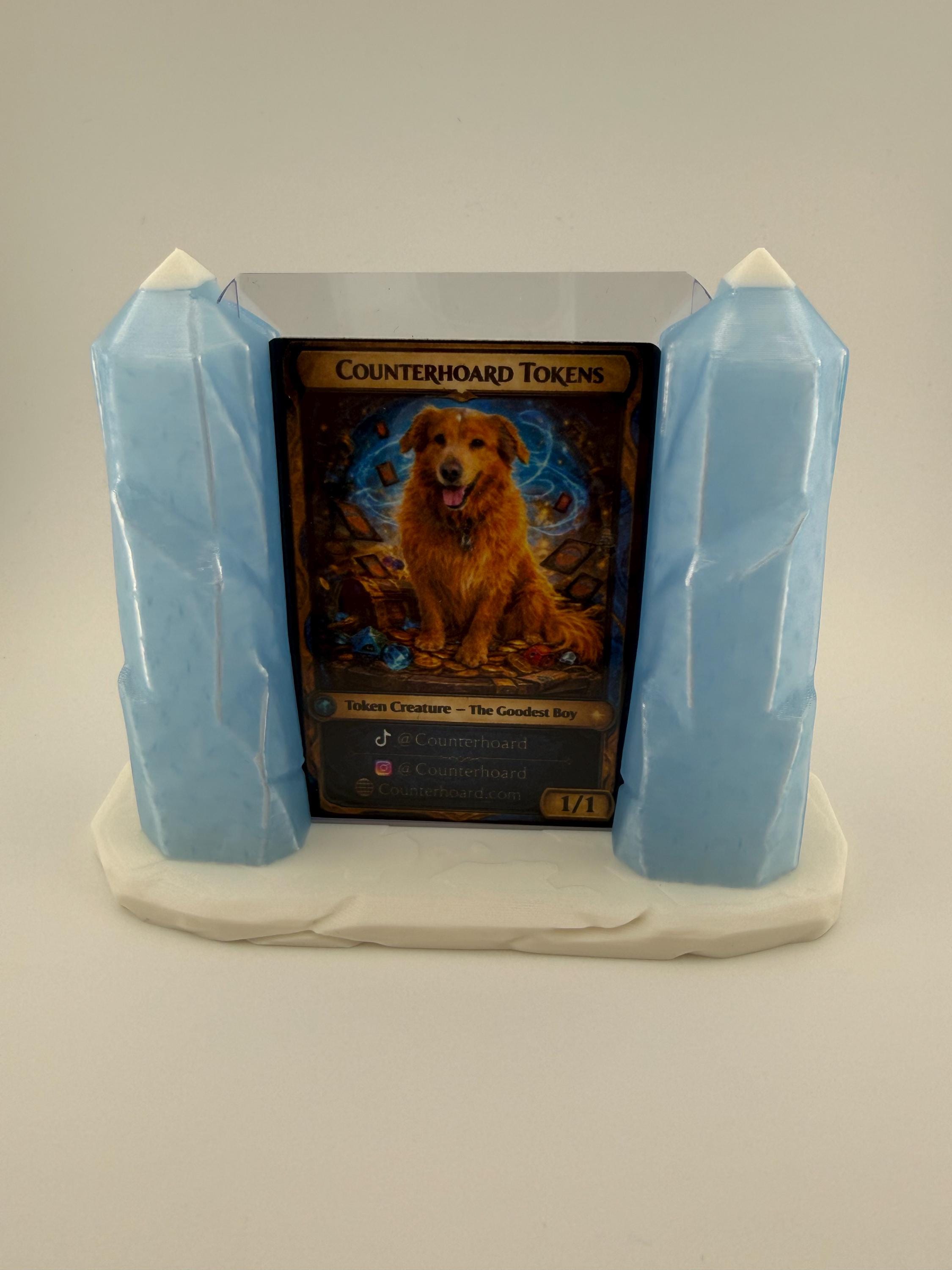 Ice Crystal TCG Slab Display Holder  Winter Themed Card Stand (Universal Slab/Toploader)
