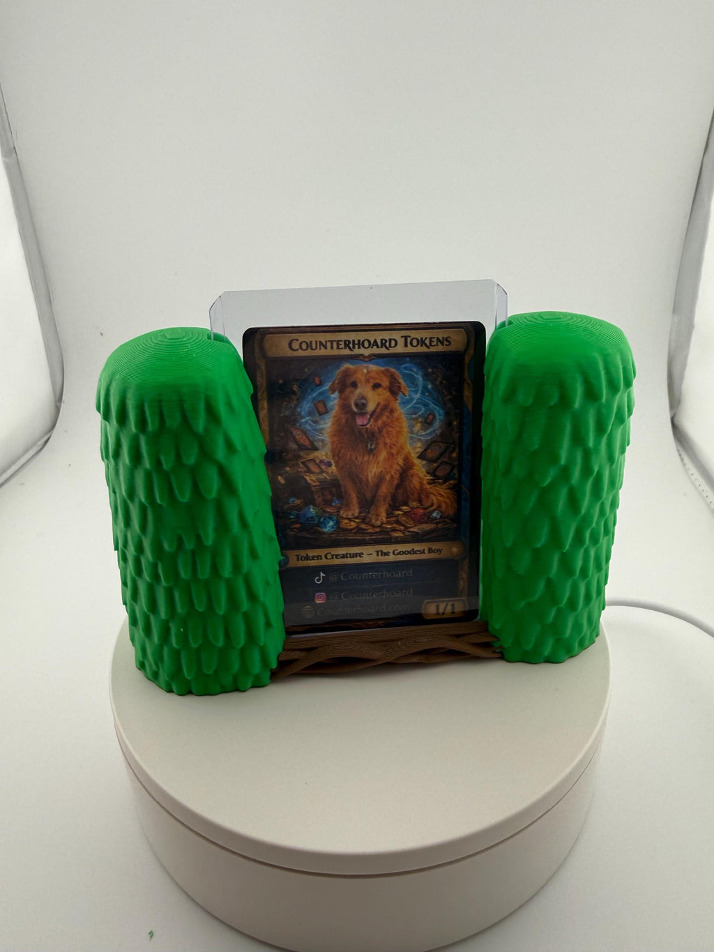 Nature Themed Slab card Stand for Grass Pokemon MTG Green Creatures, and One Piece