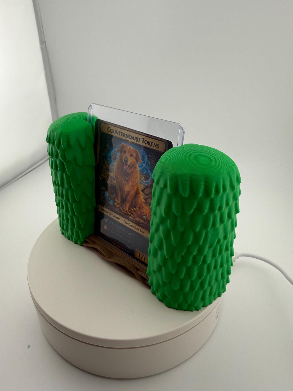 Nature Themed Slab card Stand for Grass Pokemon MTG Green Creatures, and One Piece