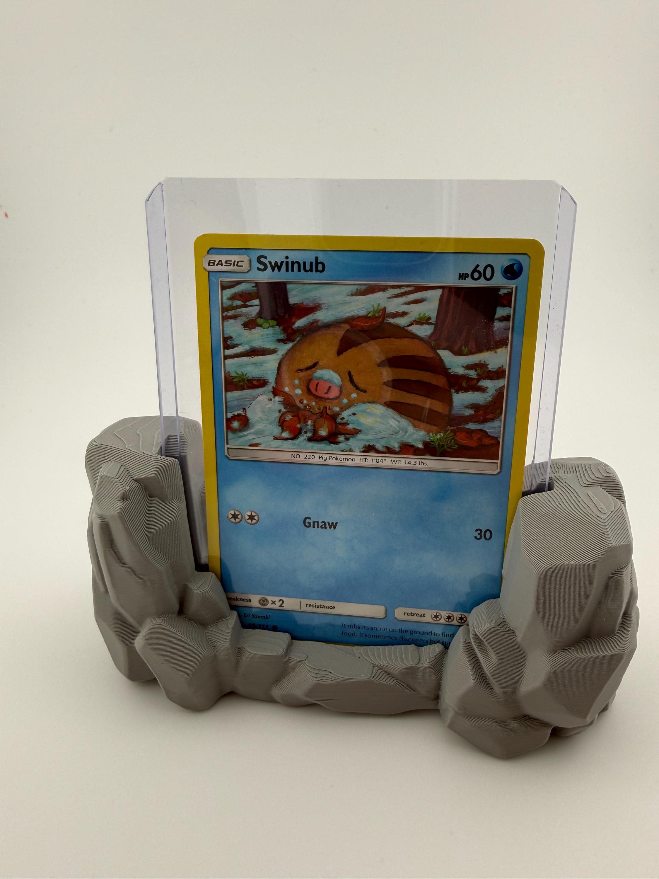 Rock Terrain Slab or Toploader Display Stand | Ground Type Trading Card Holder Pokémon / MTG Display | 3D Printed Stone Base
