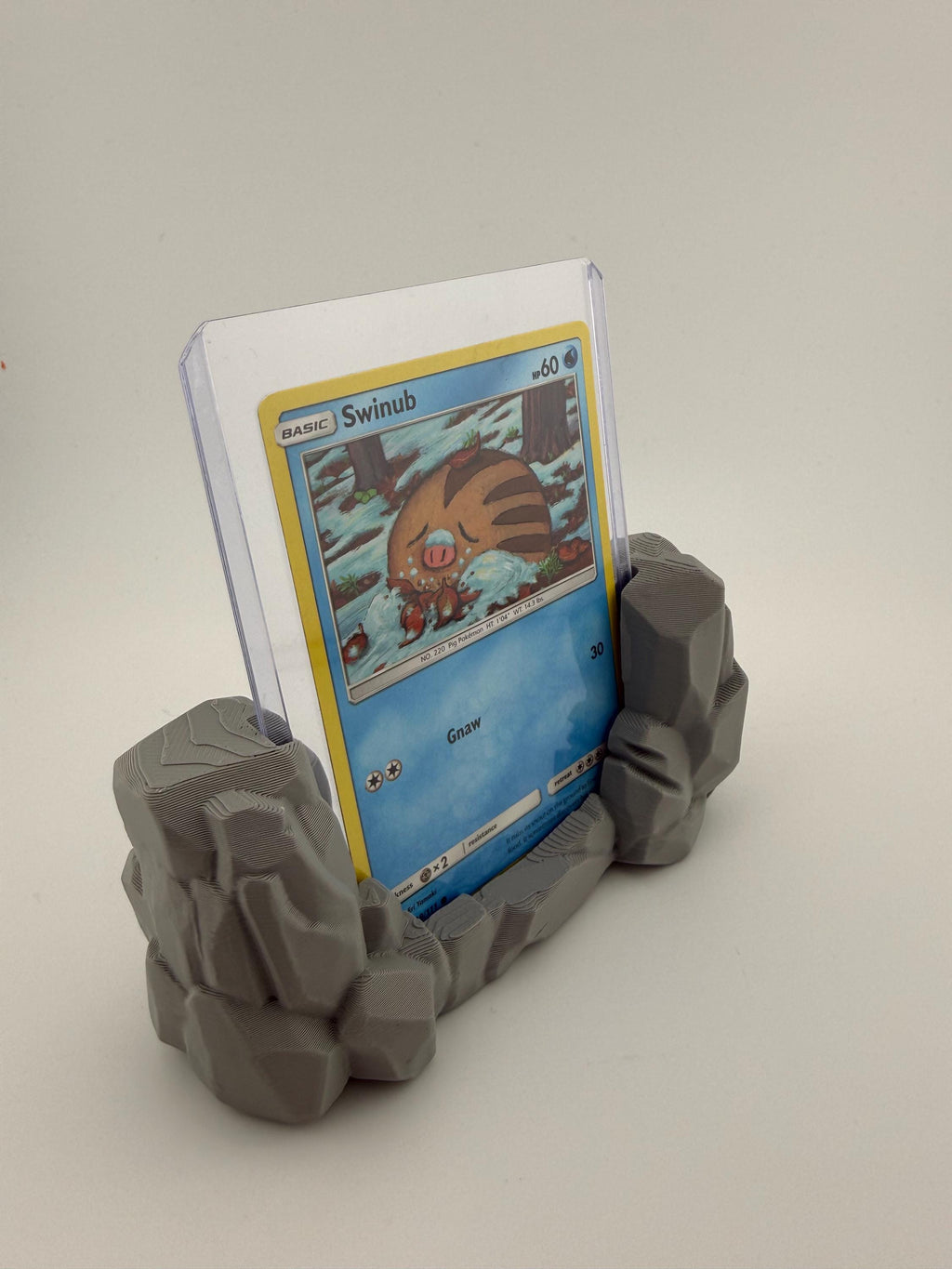 Rock Terrain Slab or Toploader Display Stand | Ground Type Trading Card Holder Pokémon / MTG Display | 3D Printed Stone Base