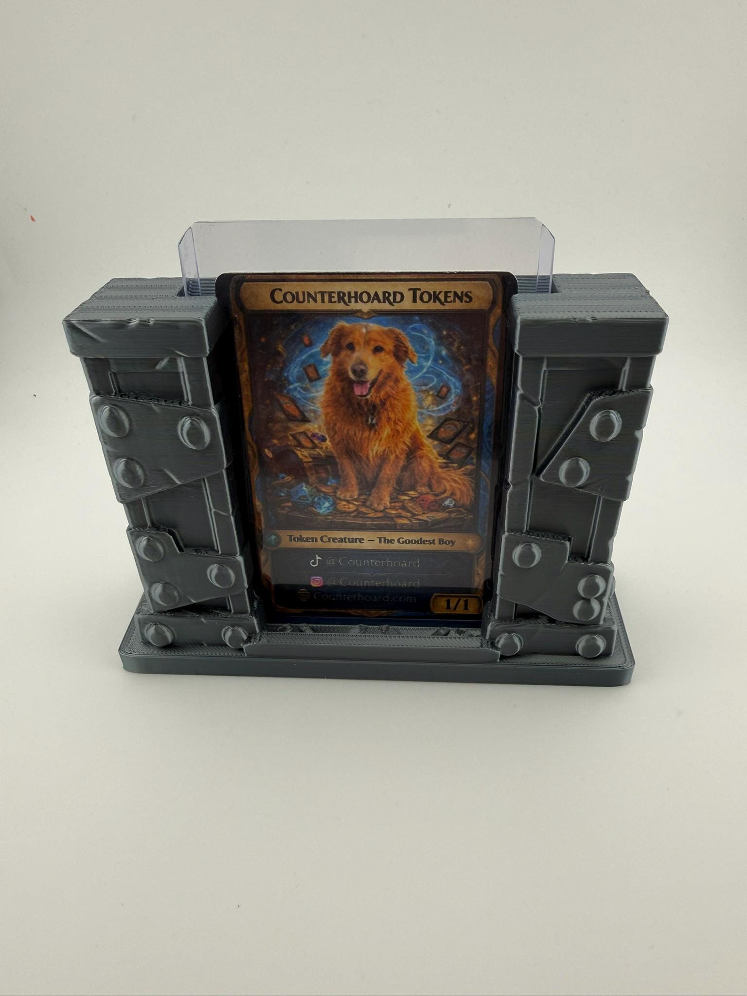 Forged-Steel TCG Slab or Top Loader Display Holder  Pokémon/One Piece/MTG Display  Trading Card  Stand