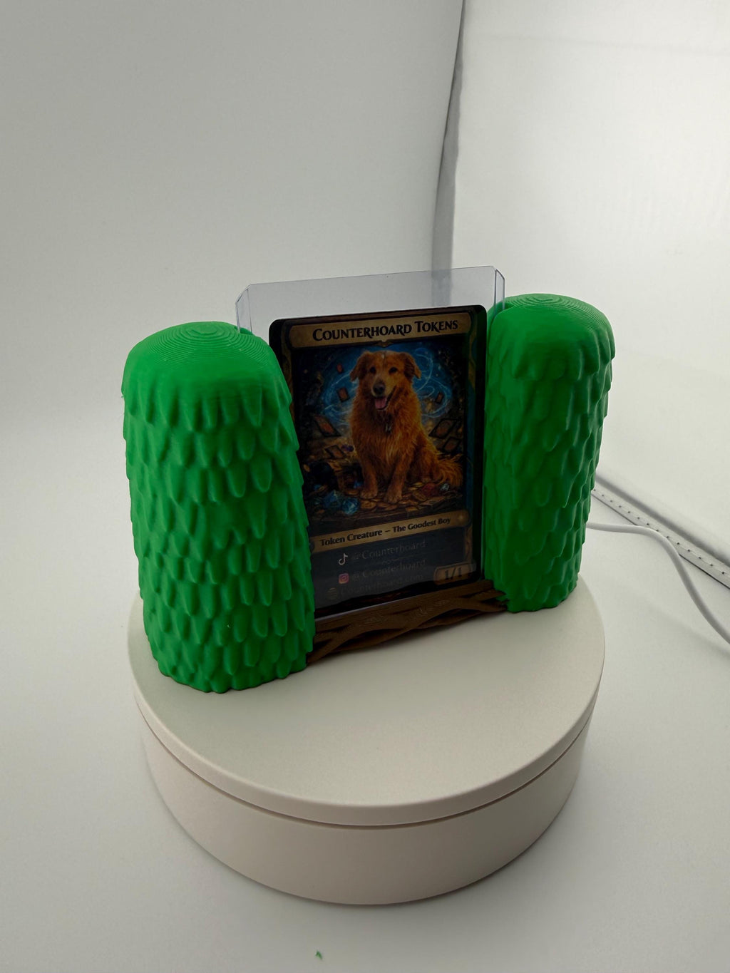 Nature Themed Slab card Stand for Grass Pokemon MTG Green Creatures, and One Piece
