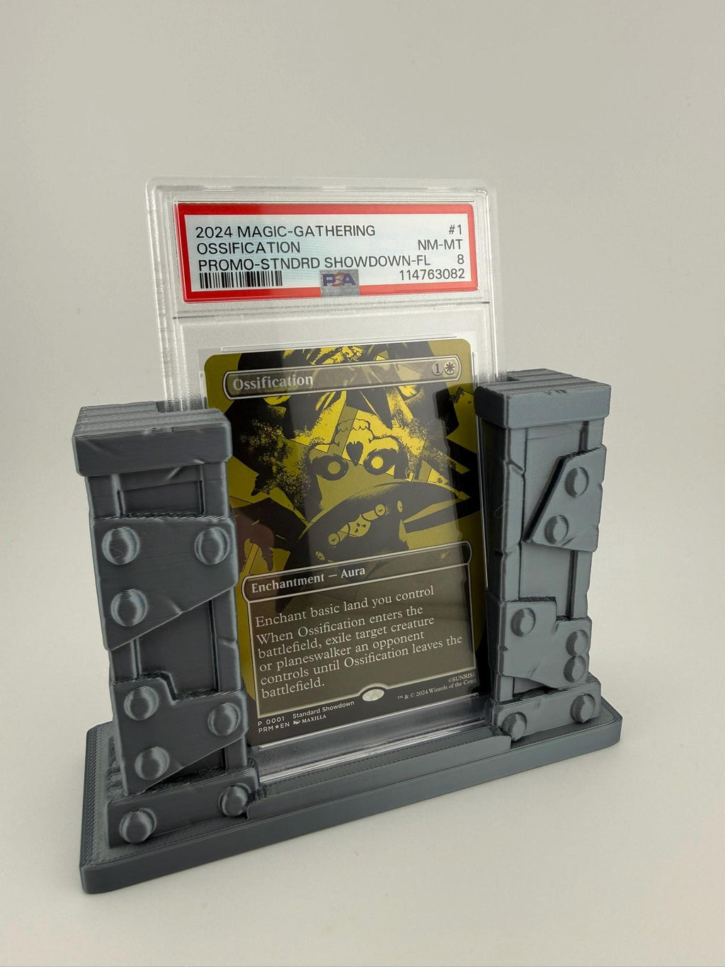 Forged-Steel TCG Slab or Top Loader Display Holder  Pokémon/One Piece/MTG Display  Trading Card  Stand