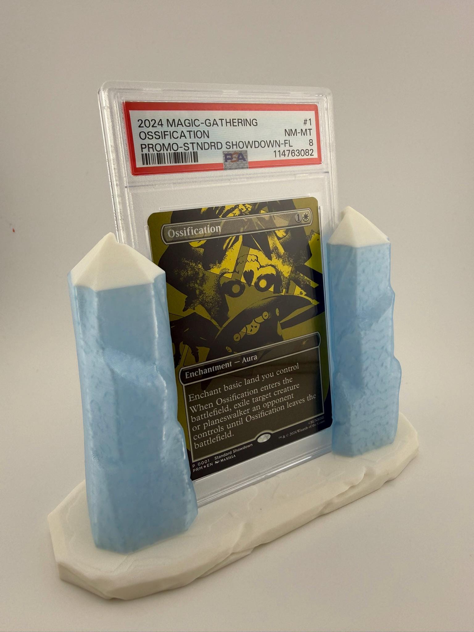 Ice Crystal TCG Slab Display Holder  Winter Themed Card Stand (Universal Slab/Toploader)