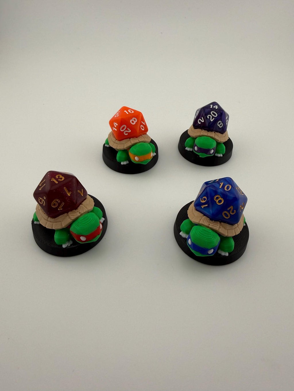 3D Printed Turtle Ninja Token Dice and Display Holder - MTG Commander Accessory