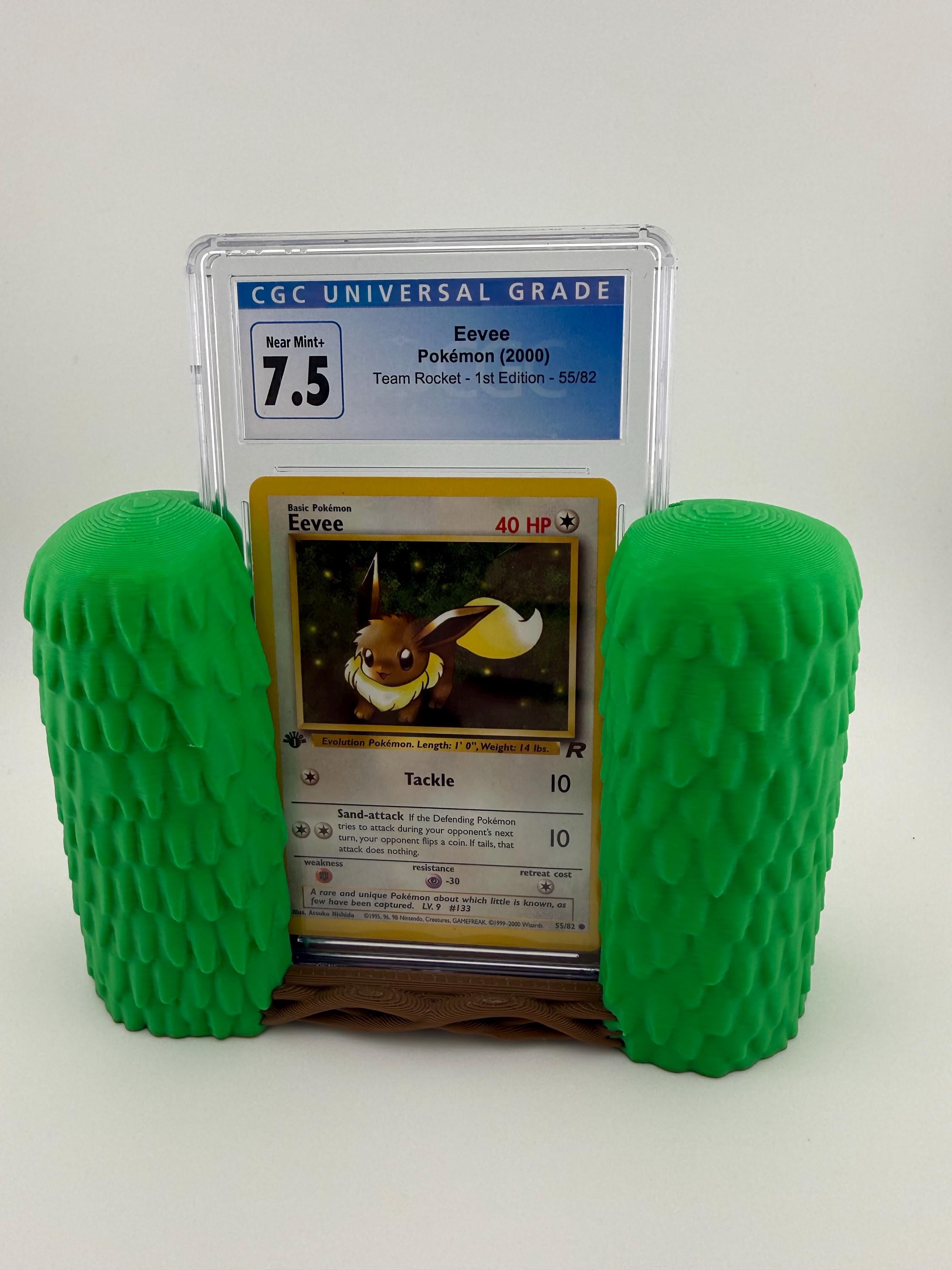 Nature Themed Slab card Stand for Grass Pokemon MTG Green Creatures, and One Piece
