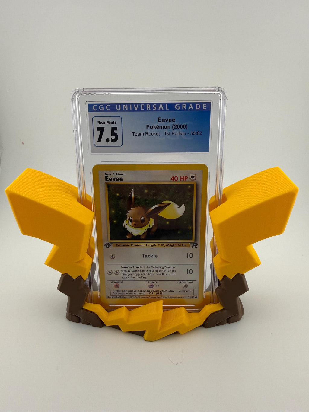 Lightning TCG Slab Card Display Holder  Electric-Themed Card Stand  Pokémon & MTG Card Display  Desk Display  Trading Card Accessory