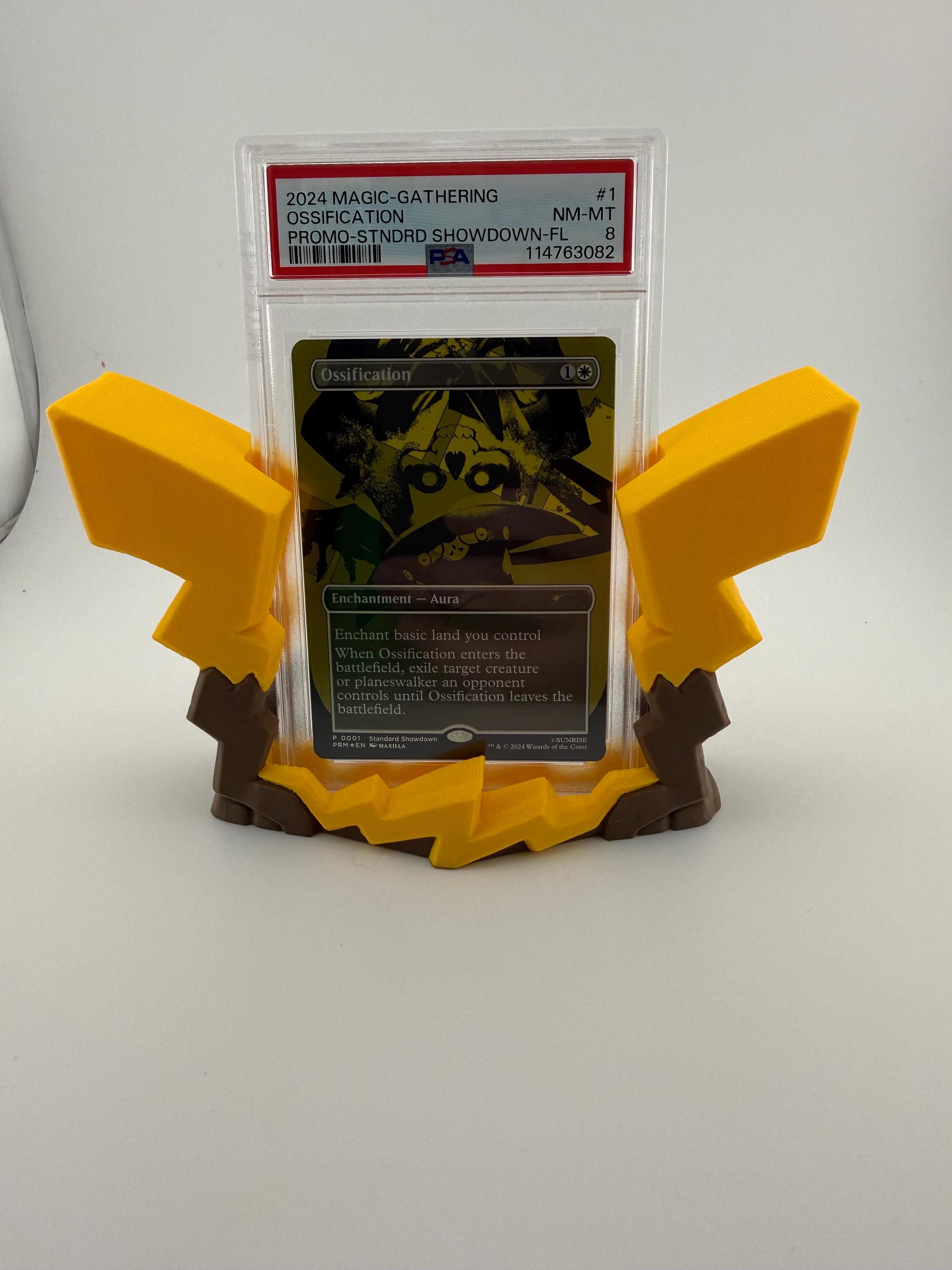 Lightning TCG Slab Card Display Holder  Electric-Themed Card Stand  Pokémon & MTG Card Display  Desk Display  Trading Card Accessory
