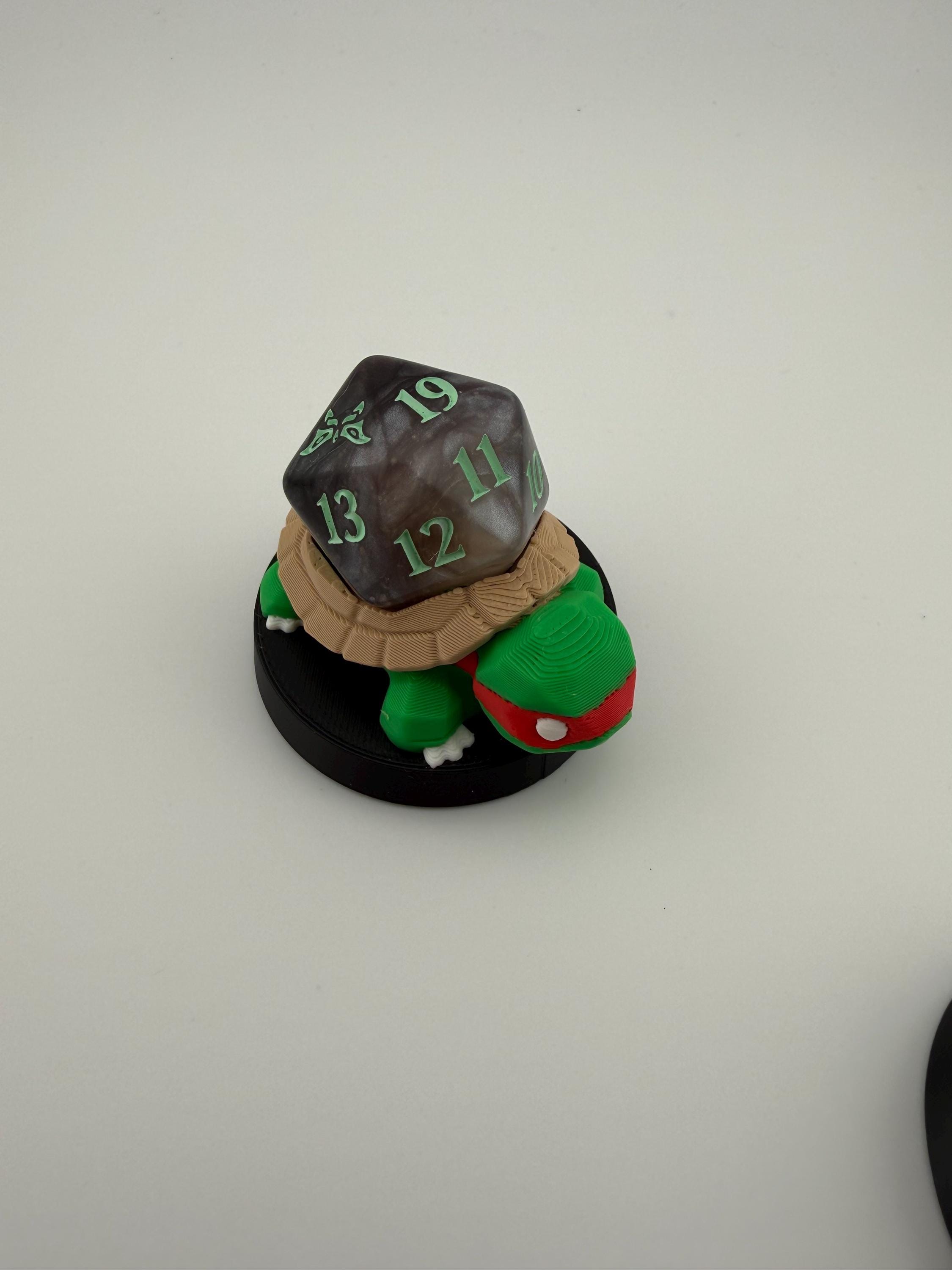 3D Printed Turtle Ninja Token Dice and Display Holder - MTG Commander Accessory
