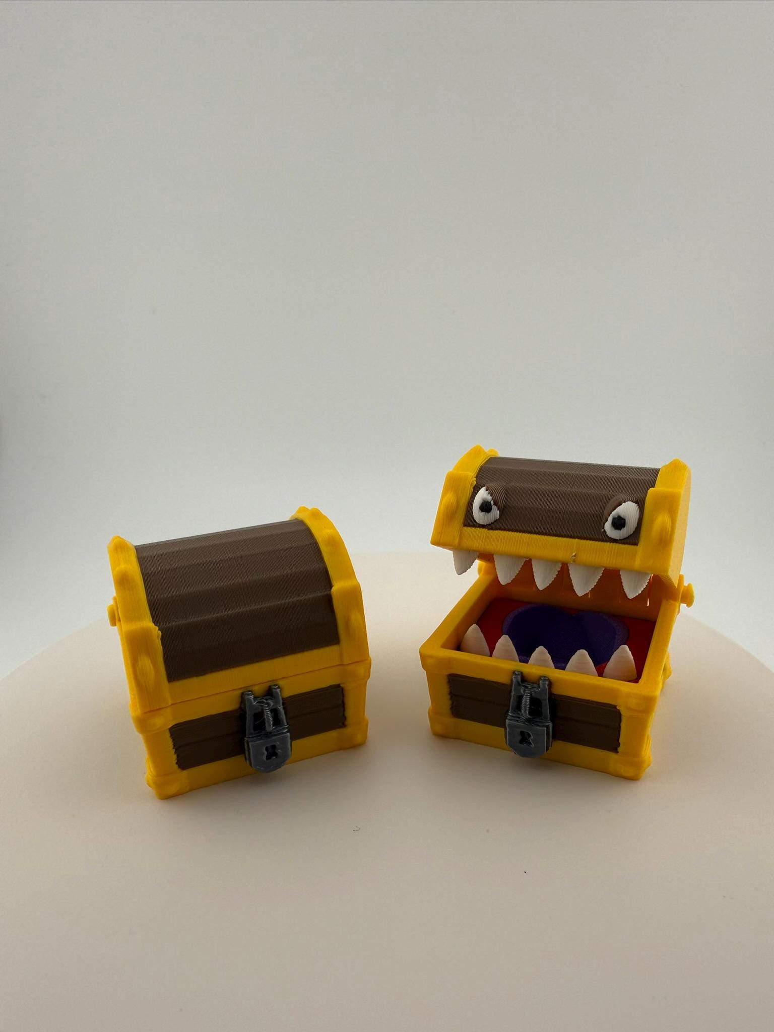 3D Printed Mimic Dice Holder – D&D RPG Treasure Chest, Two Styles Available