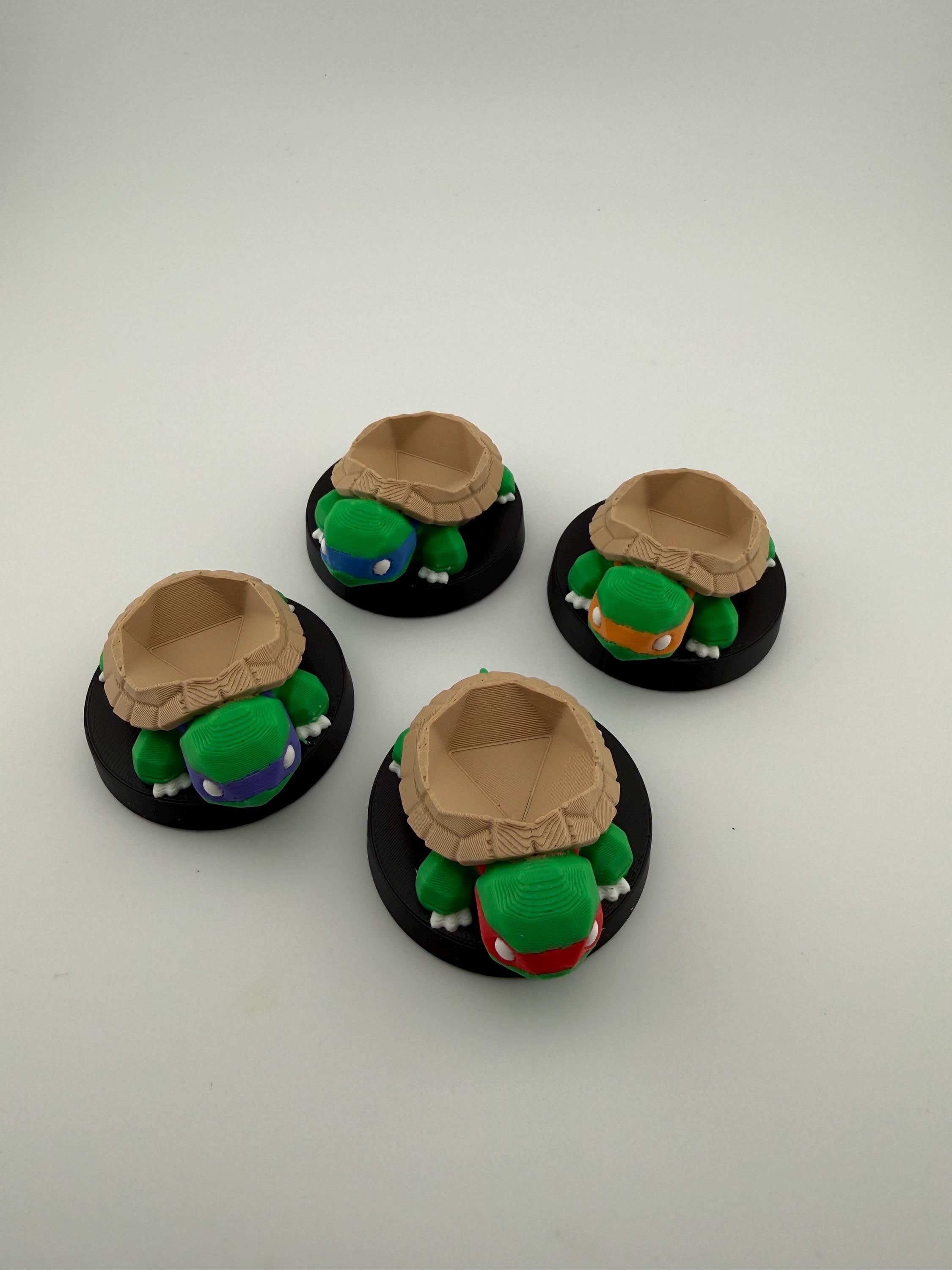 3D Printed Turtle Ninja Token Dice and Display Holder - MTG Commander Accessory