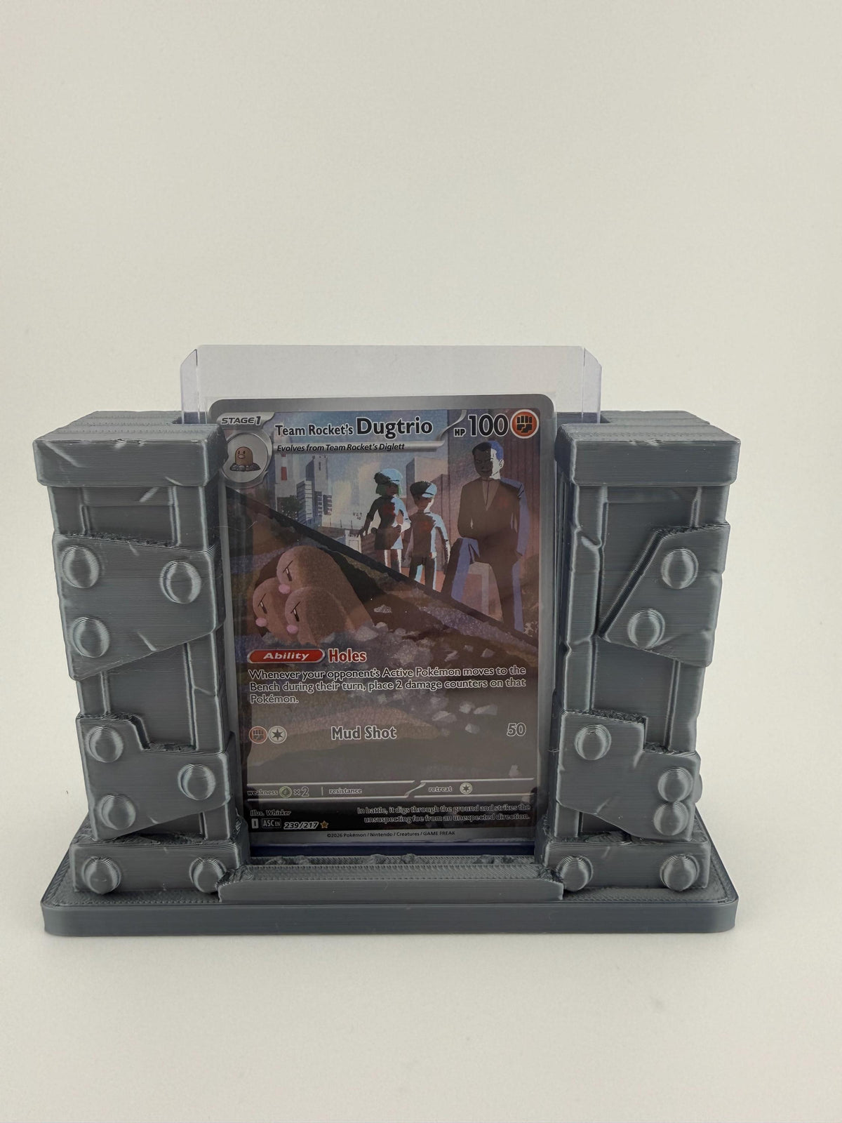 Forged Steel TCG Card Display Holder – Slab or Toploader Stand