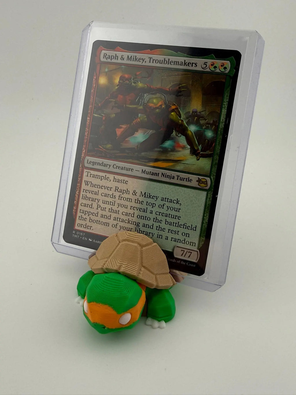 3D Printed Themed Turtle Toploader Stand | MTG Commander Card Holder, TCG Desk Display