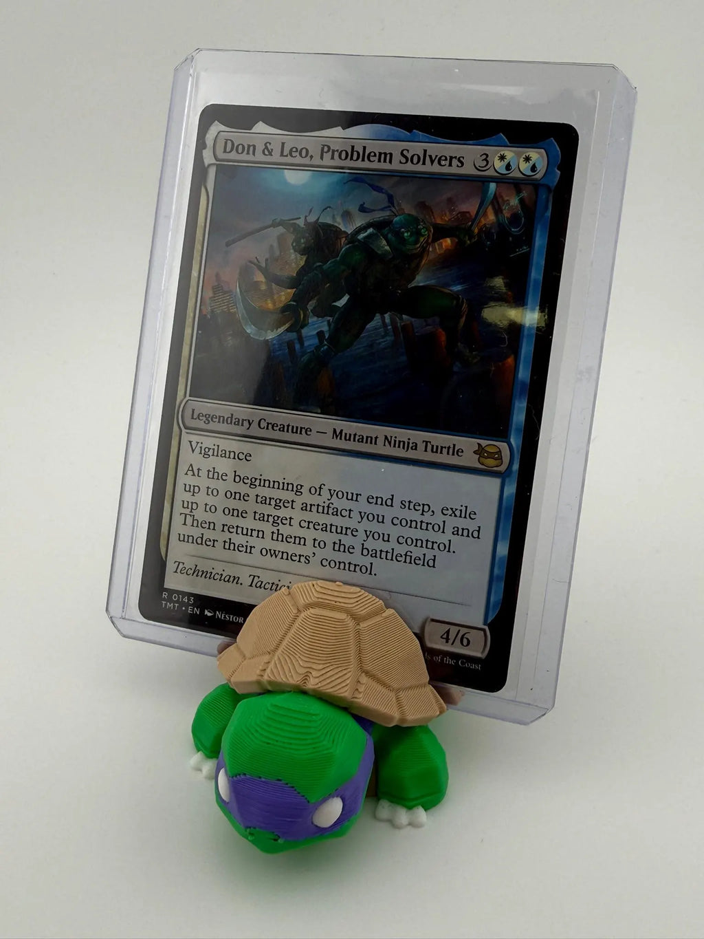 3D Printed Themed Turtle Toploader Stand | MTG Commander Card Holder, TCG Desk Display