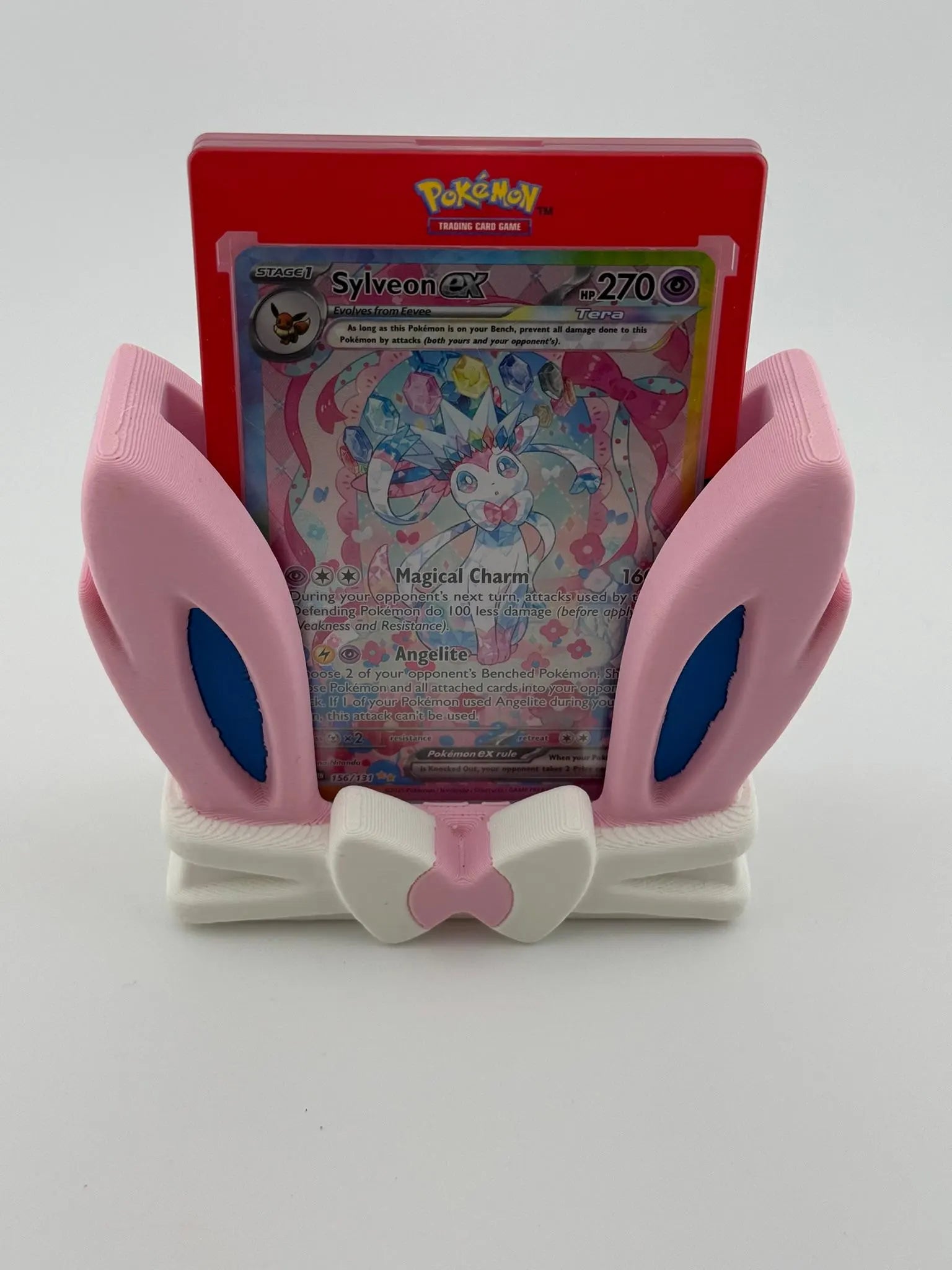Sylveon Inspired Card Display Stand – 3D Printed Slab Holder for Pokemon (CGC, PSA, Toploader, One-Touch)