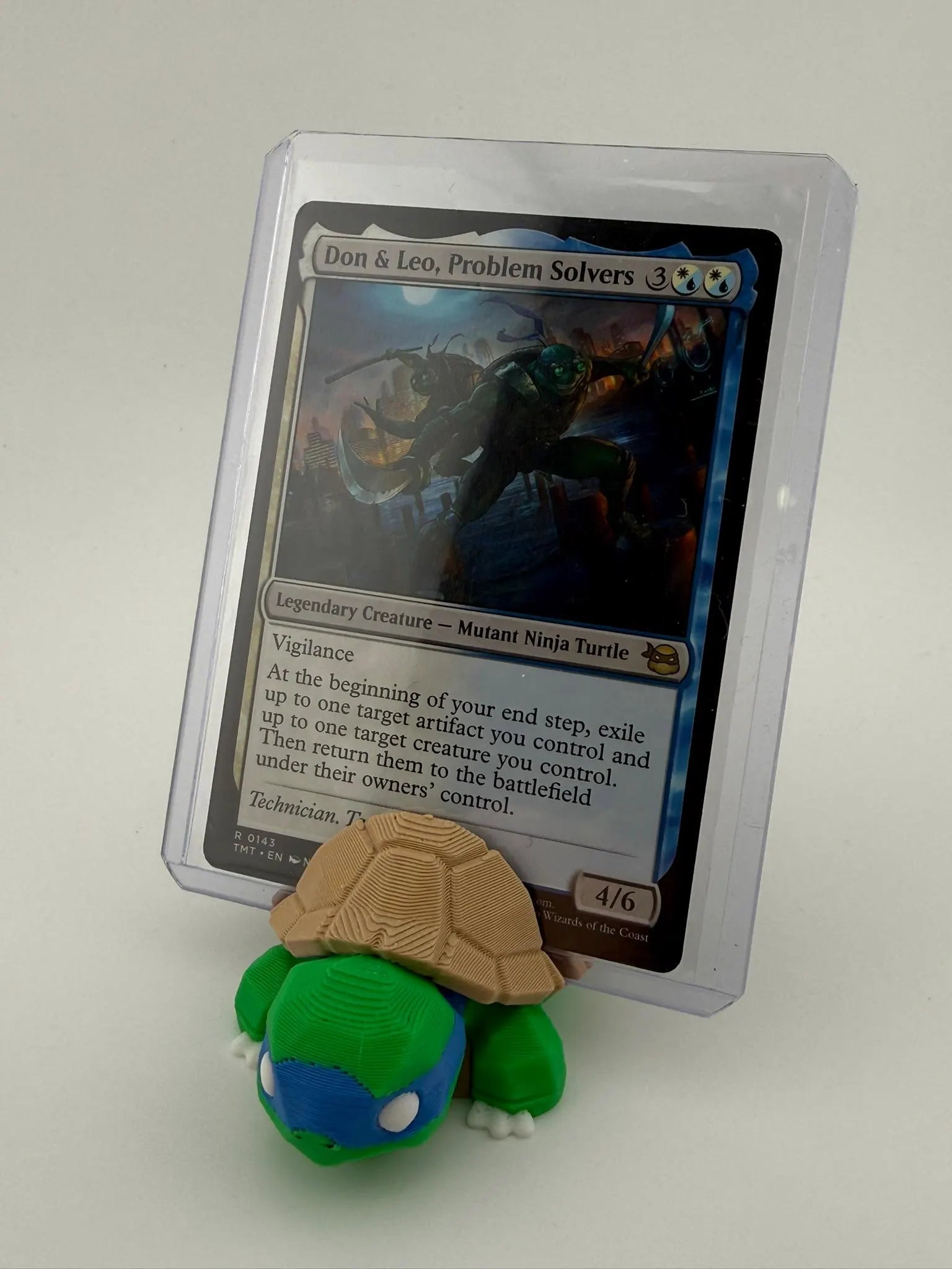 3D Printed Themed Turtle Toploader Stand | MTG Commander Card Holder, TCG Desk Display