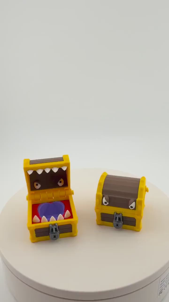 3D Printed Mimic Dice Holder – D&D RPG Treasure Chest, Two Styles Available