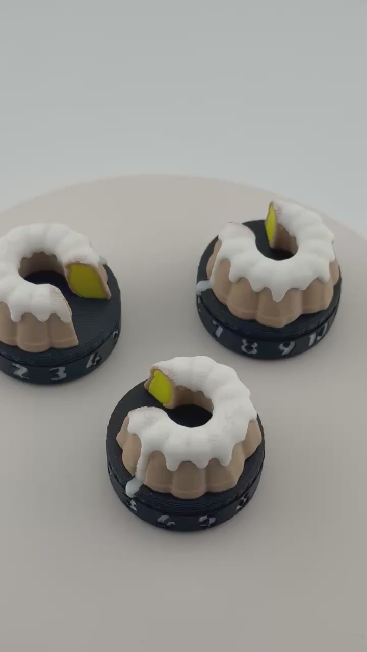 Lemon Pound Cake Food Token • Meme Gift • 1–12 Dial Counter • Desk Fidget • Funny Gift for Friends