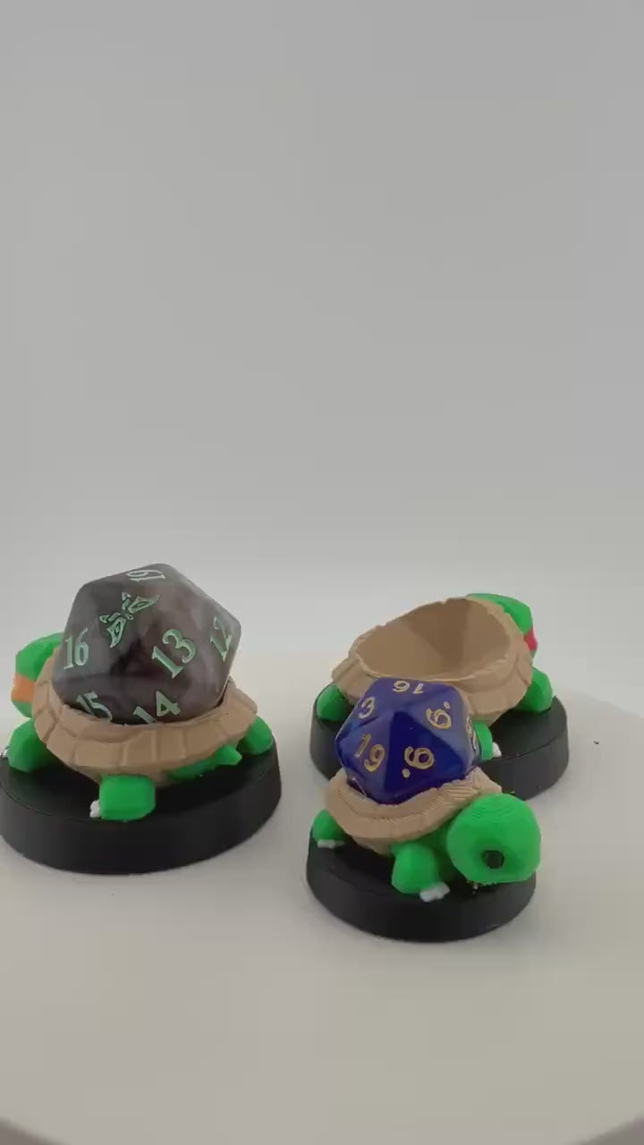 3D Printed Turtle Ninja Token Dice and Display Holder - MTG Commander Accessory