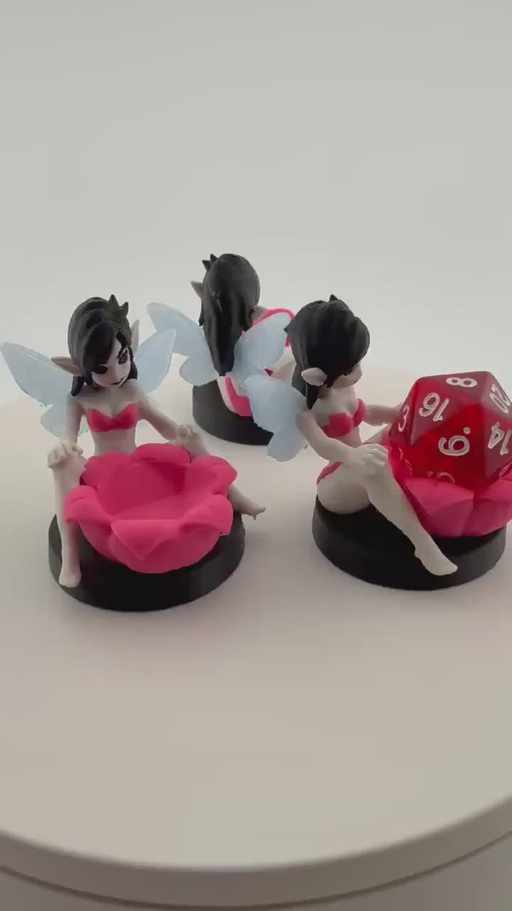 3D Printed Fairy D20 Dice Holder | Fae MTG Commander EDH Counter | Fantasy Dice Cradle