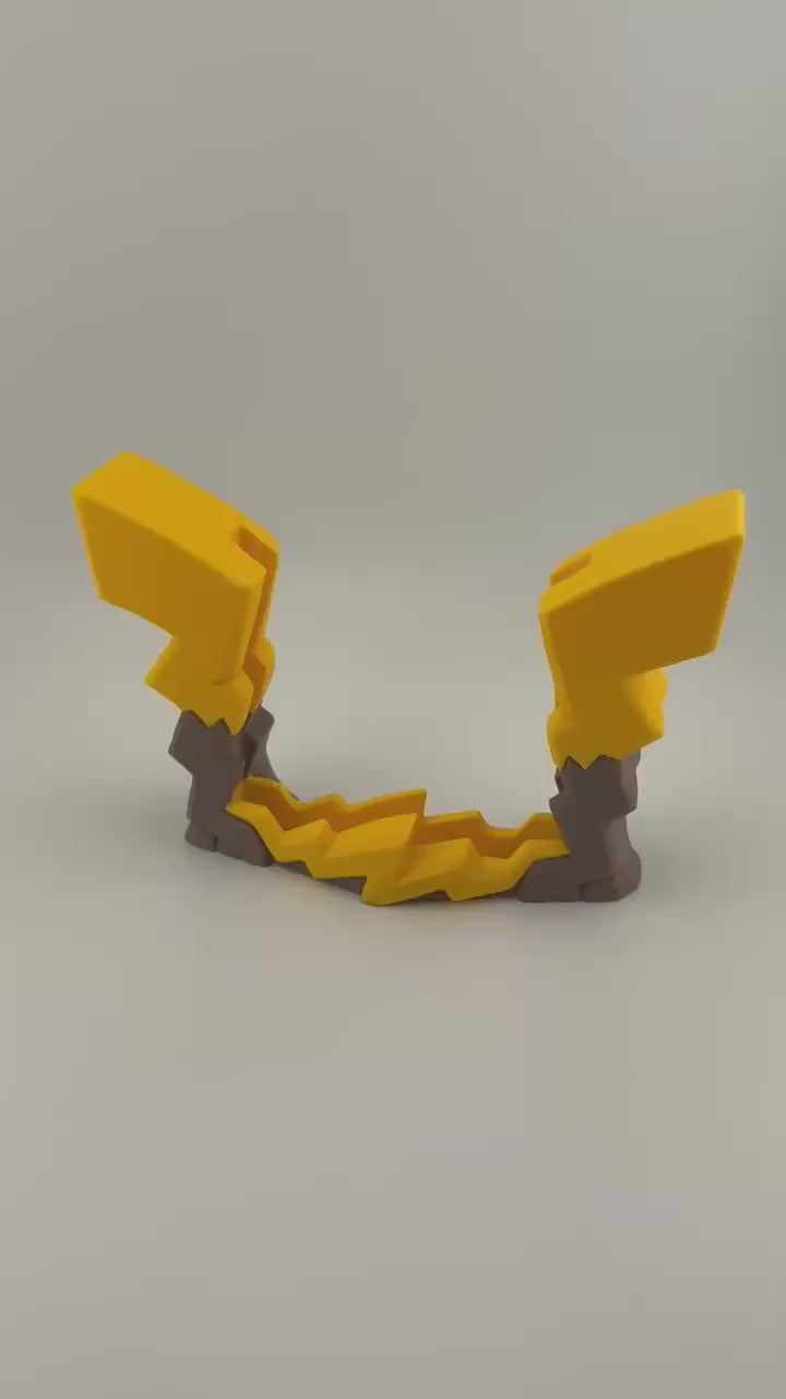 3D Printed Pikachu Inspired Card Display Stand – Electric Type Pokémon Gift for Collectors.