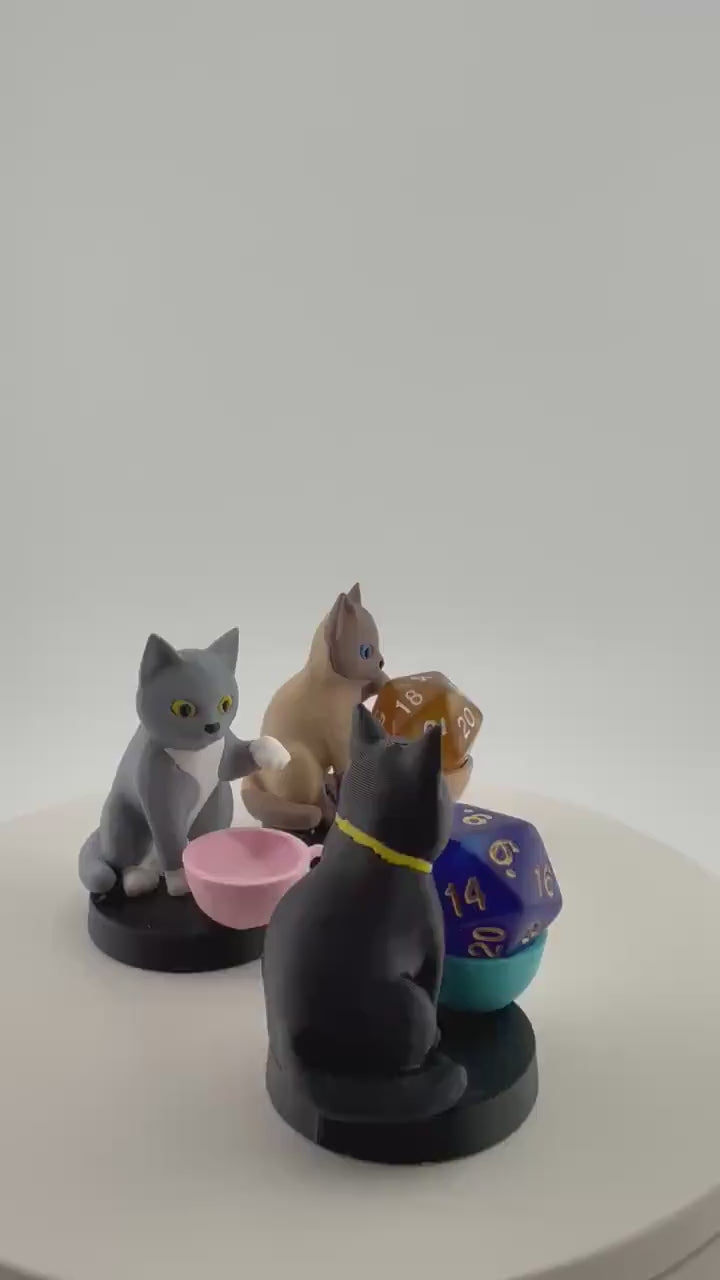 3D Printed Cat Token Dice and Display Holder - MTG Commander Accessory