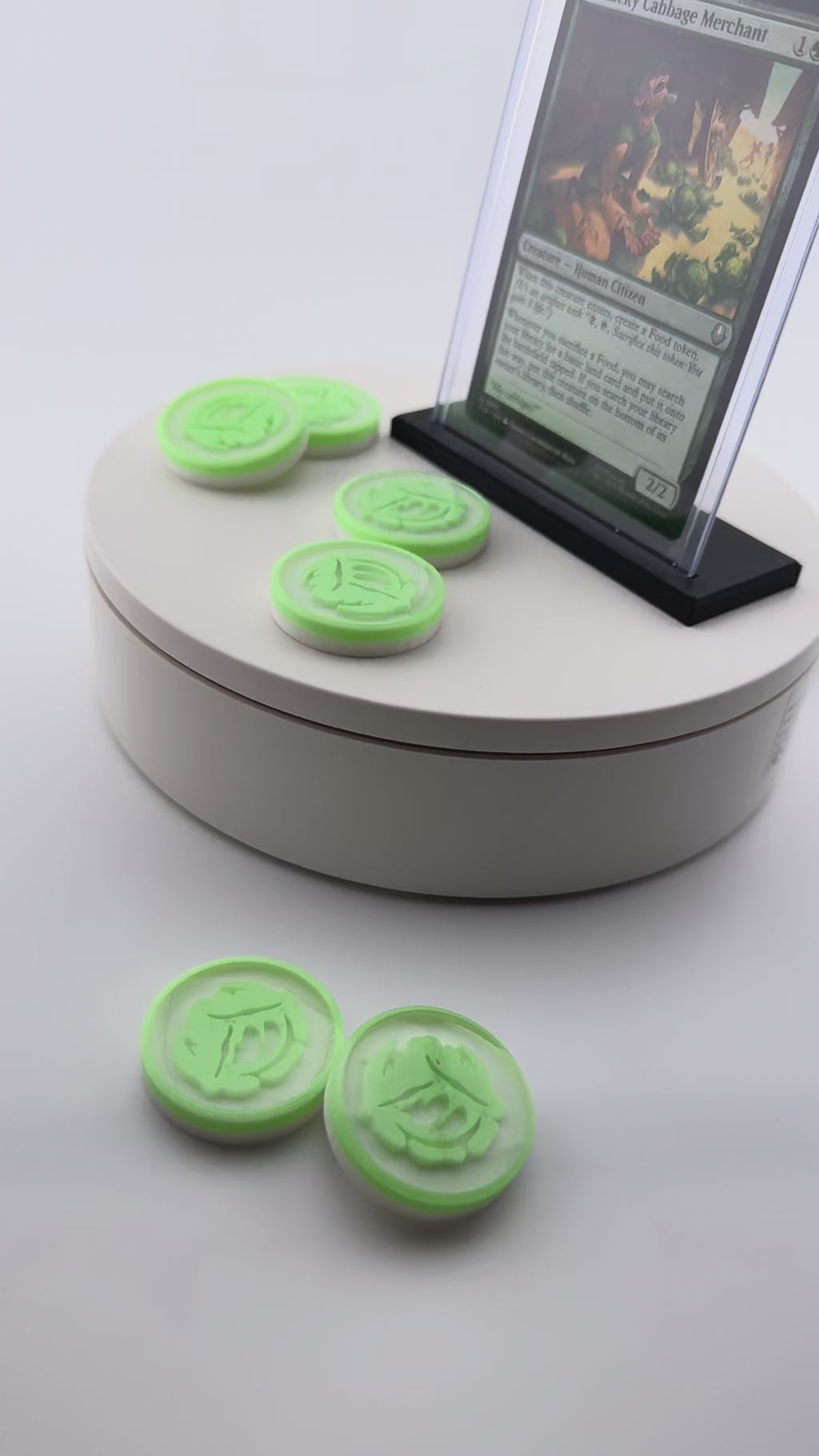 Glow in the Dark Cabbage Food Tokens | MTG Commander EDH Accessory (Set of 6)