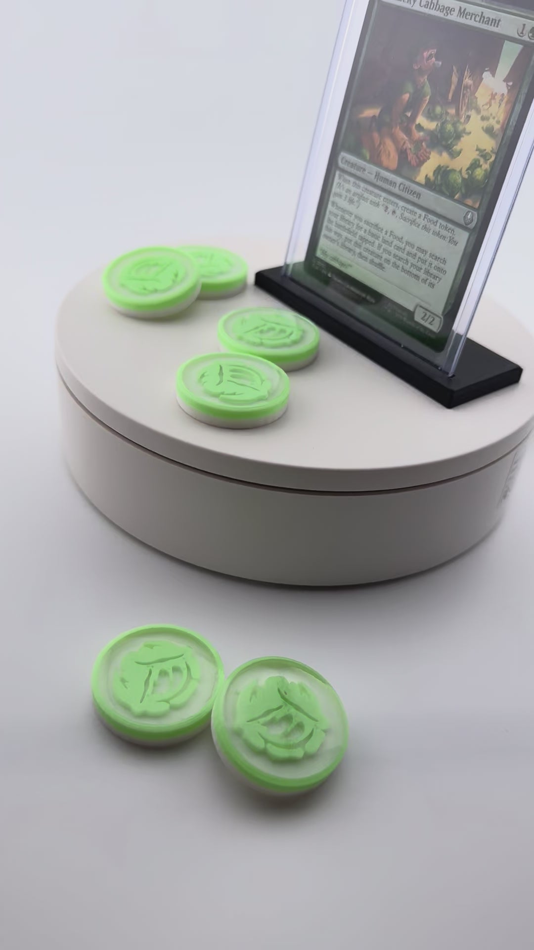 Glow in the Dark Cabbage Food Tokens | MTG Commander EDH Accessory (Set of 6)