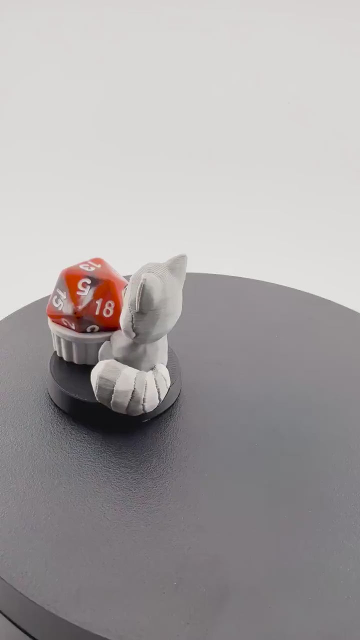3D Printed Raccoon Dice Holder – Tabletop Gaming Accessory